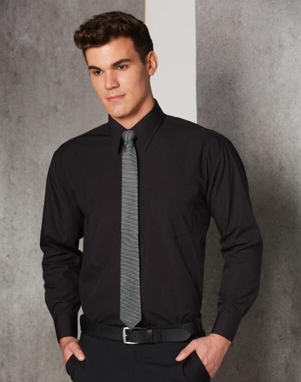 Men's Poplin Long Sleeve Business Shirt