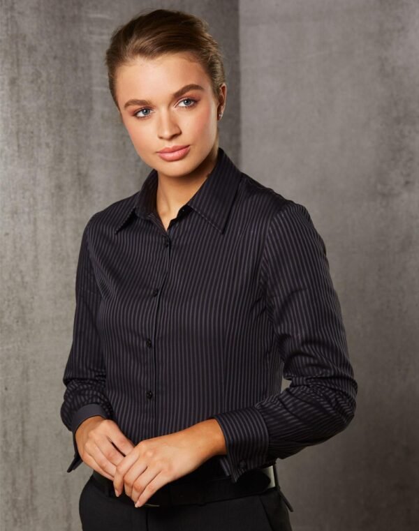 Women's Dobby Stripe long sleeve shirt