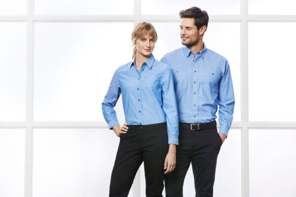 Mens Chambray Long Sleeve Shirt