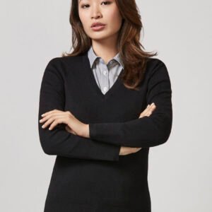 Womens V-Neck Knit Pullover