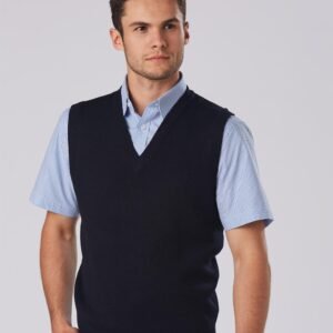 UNISEX WOOL/ACRYLIC V-NECK vest